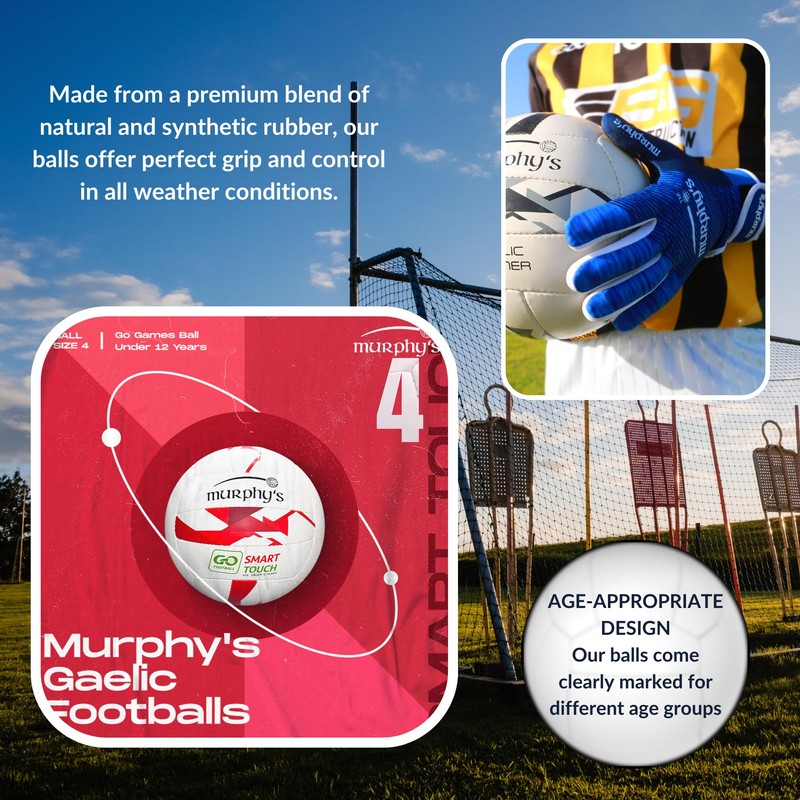 Murphy's Unisex Gaf1003 Murphy s Gaelic Footballs, White, 4 Smart