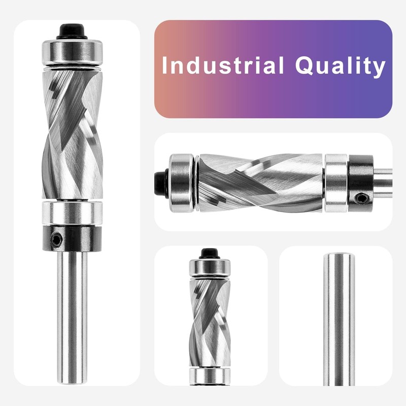 SpeTool 1/4 Inch Shank Flush Trim Router Bit, Up &