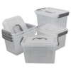 Lesbin Plastic Storage Box, 6-Pack 6 Quart Storage Bins with