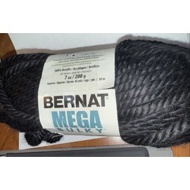 Bernat Yarn MEGA BULKY - #91040 Black - 7oz, 200g, 42yd