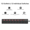 8 Outlet Heavy Duty Power Strip with 8 Individual Switches,Moutable