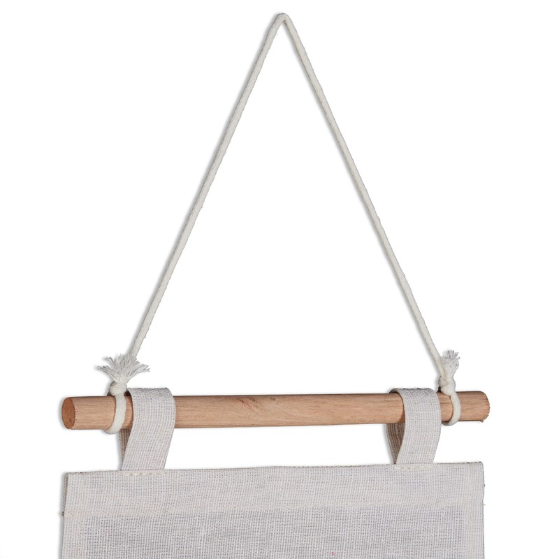 Relaxdays Hanging Organiser, 3 Compartments, Cotton, H x W: 74