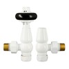 VANCOCO Traditional Angled Brass Thermostatic Radiator Valve 15mm 1/2'' Handwheel