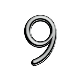 Ultion Sweet Chrome Door Numbers '9' - 3.5inch height - Self Adhering, No Drilling or Screwing Required …