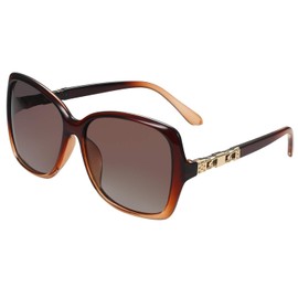 Aroncent Polarized Sunglasses UVA UVB Protection Large Frame Radiation Protection Sunglasses Aviator Sunglasses, brown