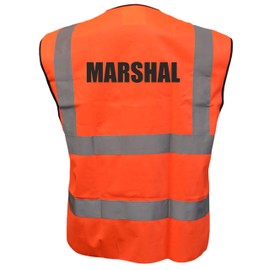 Marshal Orange Hi Vis Viz Safety Vest Waistcoat Reflective High Visibility EN471 BS xx-large