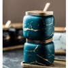 MAGICVOGEL Marble Look Spice Jar, Ceramic Spice Jars, 360 ml,