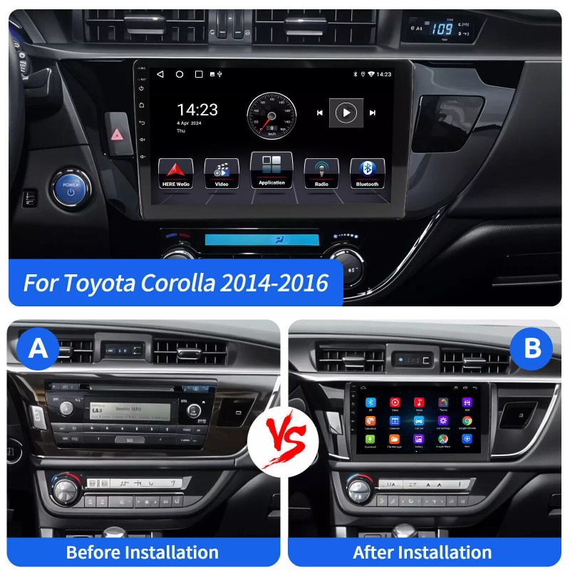 JOYINCAR 10" FOR TOYOTA COROLLA 2014-2016 ANDROID 13 CAR STEREO