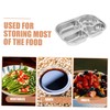 Zerodeko Food Divided Plate Section Stainless Steel Tray for Dinner