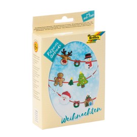folia 52933 - Mini Felt Sewing Kit for Children - Felzinies Garland, Christmas - Felt Sewing Kit for Making a Self-Sewn Garland