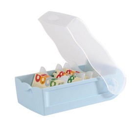 HAN HAN Lernkarteibox CROCO, einfach Vokabeln lernen mit 5-Fächer-Lernsystem, DIN A7 Karteikasten für 900 Karten, inkl. 5 Stützplatten + 100 Lernkarten, Karteibox, Lernbox, 997-884, pastellblau