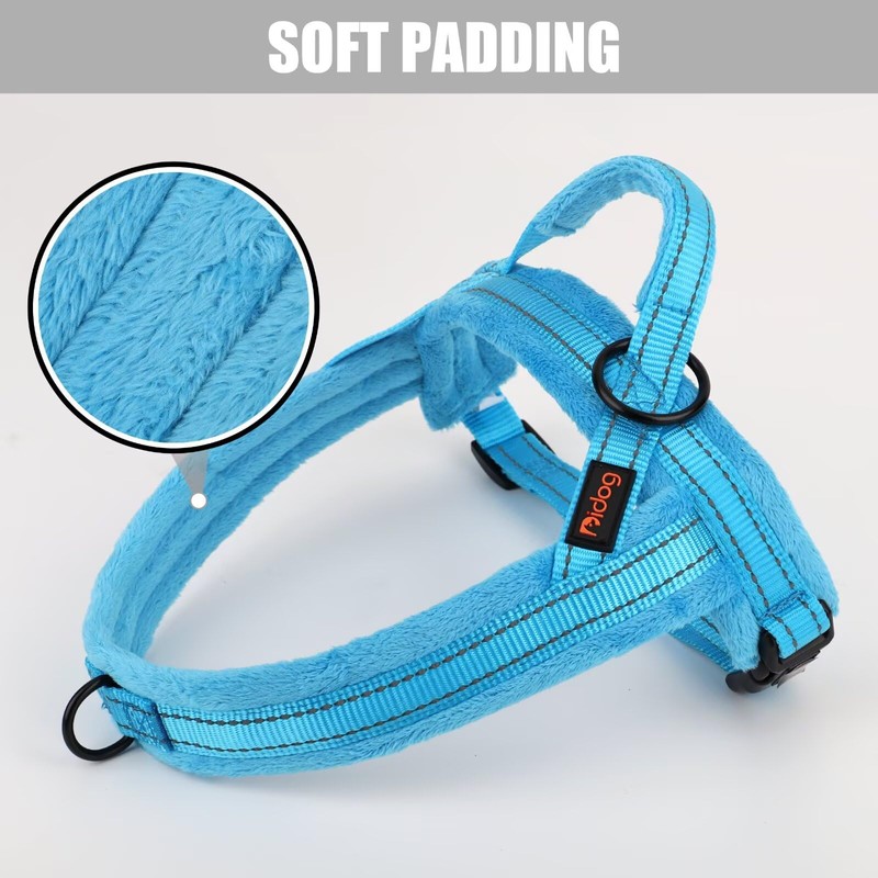 Didog Soft Flannel Padded Dog Vest Harness, No Pull/Quick Fit