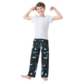 IHCVHQX Boys Pajamas Pants Black Axolotls Stars Elastic Waist PJ Bottoms Comfy Lounge Long Pants M