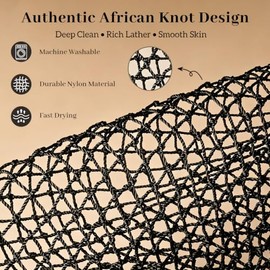 Esponja Red Africana Auténtica Exfoliante Baño Corporal Accesorios Ducha Negro