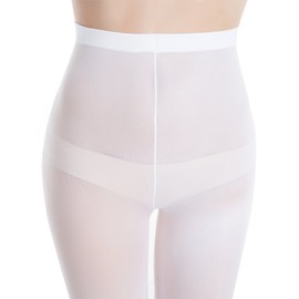 MANZI Women’s and Girls’ Basic Convertible Ballet Dance Tights with Variable Foot, 40 Denier, 3 Pairs - White