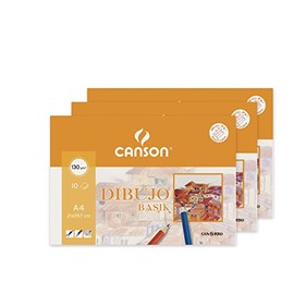 Canson 3 x Mini A4 10 Sheets Drawing Basik, 130 g