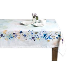 Maison d' Hermine Table Cover 140cm x 230cm 100% Cotton Decorative Washable Square Tabletop Easter Tablecloths for Kitchen, Party, Wedding, Restaurant & Camping, Lazy Summer Days - Spring/Summer