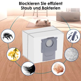 (15 Pieces) Replacement Dust Bags Compatible With Roborock S8+/ S8 Pro Ultra/ Q8 Max Max+/ S7 MaxV Ultra/ Q5 Q5+ Q7 Q7+ Q7 Max Q7 Max+ S7 Pro Ultra, Self-Empty Dock Disposable Vacuum Bags, 3L Capacity