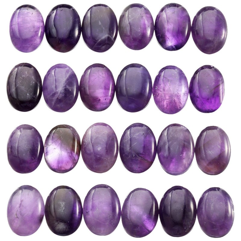 Nupuyai Pack of 5 Gemstone Cabochons Flat Back Crystal Cabochon