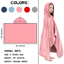 Hiturbo Kids Hooded Bath Towel: Premium Ultra Soft Beach Swimming Towels for Boys Girls Pink