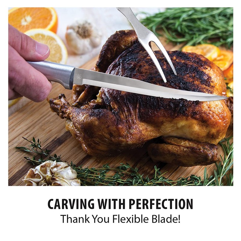 Rada Cutlery Carver Boning Knife, Silver Handle, Pack of 2