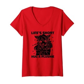 Womens Anime Kawaii Japan Cosplay Japanese - Otaku Manga Plushies V-Neck T-Shirt