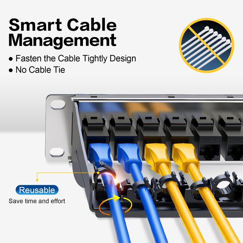 PBAEGAV Patch Panel 12 Port with 12 Pcs Cat6 Keystone