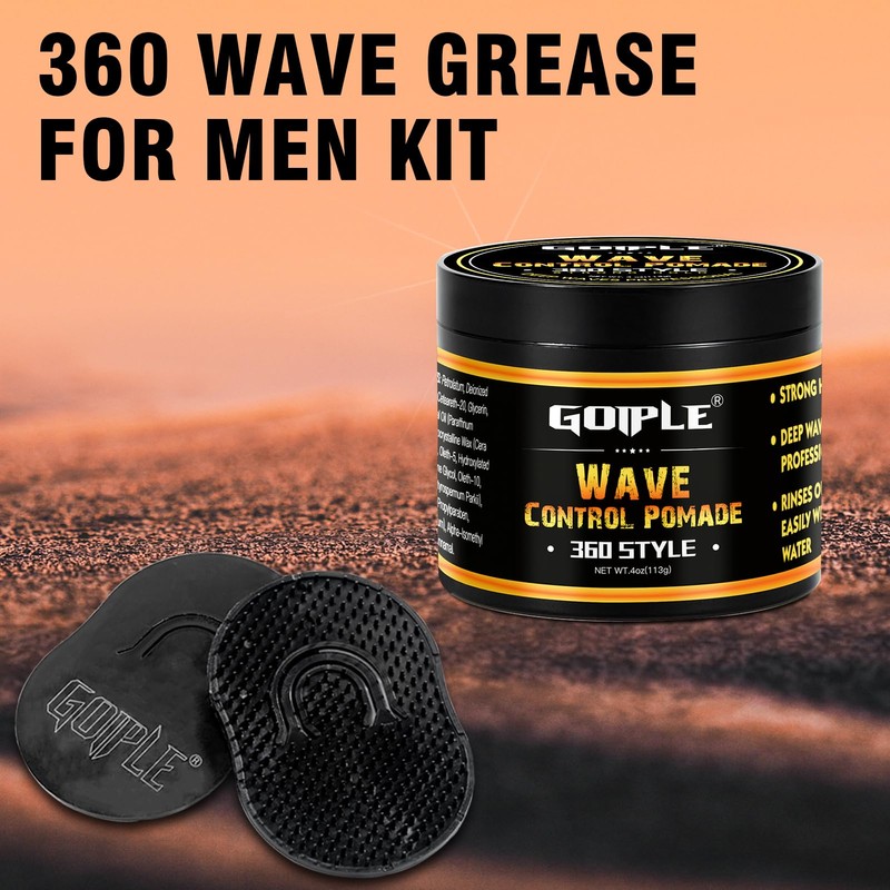 Natural Wave Pomade for Men Strong Hold, Easy Wash -