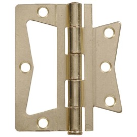 4301 Hillman 3-1/2" Non Mortise Hinge - Removable Pin - Brass Finish 2-Pk