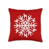 Snowflake Christmas Poodle Throw Pillow