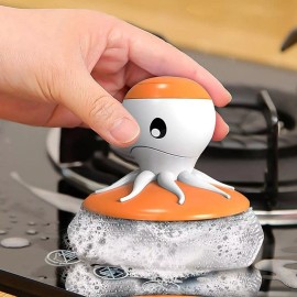 Veraly Pulpo Soporte Fibras Esponjas Acero Inoxidable Limpieza Casa Color Rosa