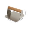 Burger Smasher 304 Stainless Steel Square Handheld Burger Press Wooden