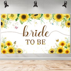WATINC Sunflower Bride to Be Banner - 79 X 45 Inch Yellow Bridal Shower Backdrop Banner, Xtralarge Wedding Engagement Bachelorette Party Photo Booth Prop Photography Background Decor Supplies