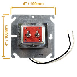 HQRP 24VAC 40VA Transformer for Nest Doorbell and All Versions of Ring Doorbell, Nest, Ecobee, Sensi, Honeywell Thermostat Power Supply Adapter Door-Bell 120v-to-24v 4"x4" Mounting Plate, UL Listed