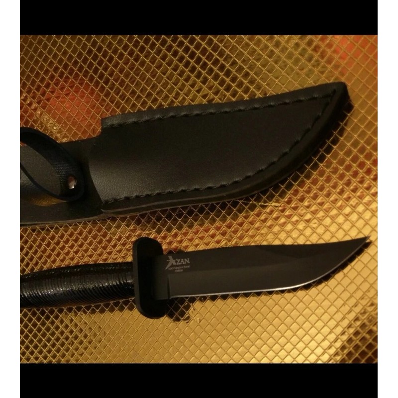 azan Surgical steel pocket 9"knife, 1"wide titanium coated.FREE SHIP'FAST New