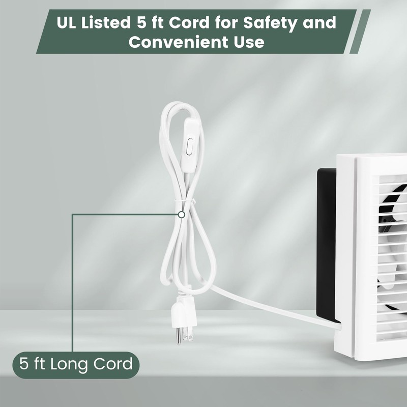 Fanspex 6" Shutter Exhaust Fan, 258CFM Window or Wall Mount