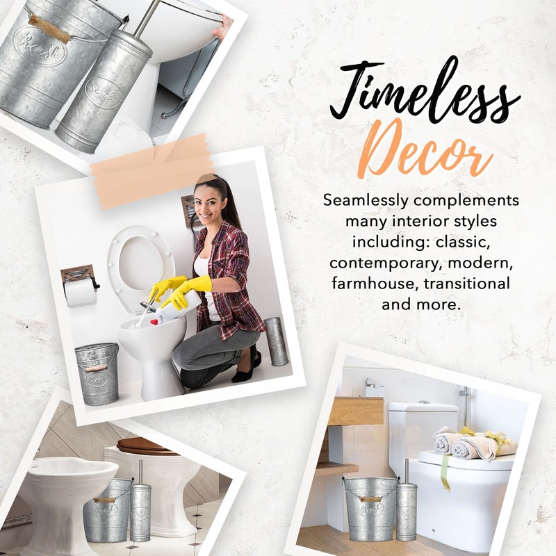 Autumn Alley Rustic Farmhouse Bathroom Trash Can and Toilet Brush