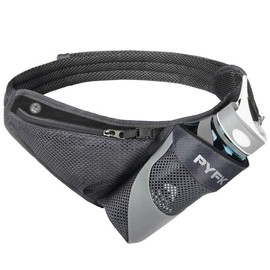 PYFK Running Belt Hydration Waist Pack with Water Bottle Holder for Men Women Waist Pouch Fanny Bag Reflective (Black)