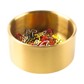 loghohu Paper Clip Holder Gold Paperclip Holders for Desk Metal Binder Clip Holder Bowls Paper Clip Dispenser Organizer for Holding Small Parts Office Accessories Space-Saving Desktop Organizer