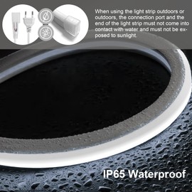 KSIBNW Neon LED Strip, Cool White, 5 m LED Strip with Power Supply and LED Controller, 230 V Flexible Waterproof IP65 Neon Light Strip for Bedroom, Indoor and Outdoor Use, DIY Decoration