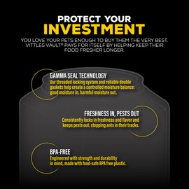 Gamma2 Gamma2 Vittles Vault Stackable Dog Food Storage Container with Sealing Lid, Up to 40 lbs Dry Pet Food Storage Container, USA-Made - [20.5"L x 12"W x 16.75"H]