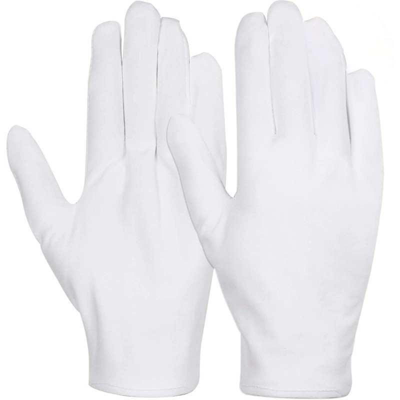 6 pares de guantes de algodón blanco para manos secas,