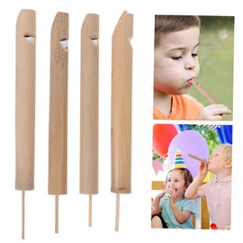 TOPPERFUN 4 Bird Whistles, 6in Bamboo Simulated Bird Sound Bamboo Flute, Slide Whistle Sound Training Instrument, Bamboo Flute Instrument Creative Bird Whistle