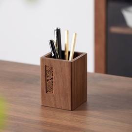 SuetNuy Wooden Desk Organiser, Square Pen Holder, Pen Holder, Children's Desk, Office Organiser, Pen Holder for Stationery