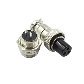 Hxchen 3 Pin Metal Male Female Panel Connector 12mm GX12-3P Silver Aviation Plug - (2 Sets)