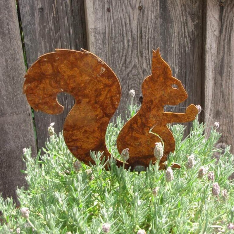 ALEMIN Sitting Squirrel Rust Decoration, Garden Decoration, Rust, Squirrel Tree