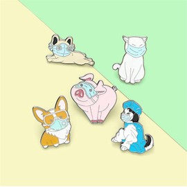 Mask Brooch Lapel Pin Creativity Animal Masks Enamel Brooches Alloy Brooches Badges Lapel Badges Fashion Brooch Medical Pins Gifts For Friends