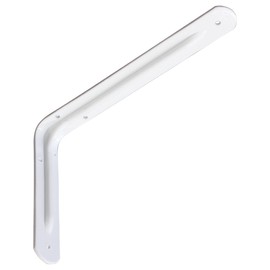 Tsukakoshi Seisakusho Angle Bracket, Shelf Bracket, L-Shaped Metal Fittings, 7.1 x 47.2 inches (180 x 120 mm), Load Capacity 44.1 lbs (20 kg), Hole Diameter: Approx. 0.2 inches (4 mm), White, 1 Piece