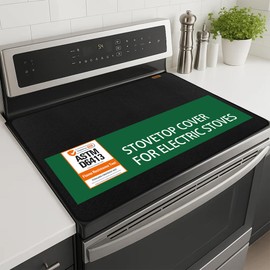 PONGARD 28x20 Heat Resistant Stovetop Cover for Electric Stove, Waterproof & Fireproof Mat for Glass Top Stove, Cooktop Protector/Extender, Anti-Scratch, Black