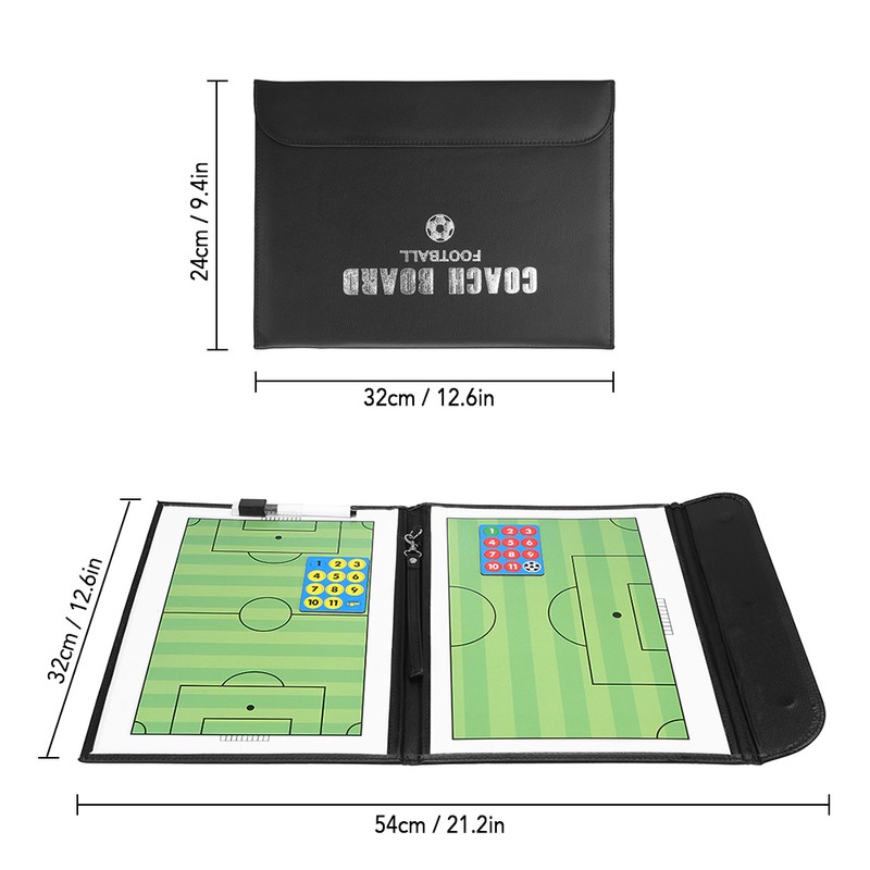 Foldable Football Soccer Magnetic Tactic Board Coaching Strategy Board with